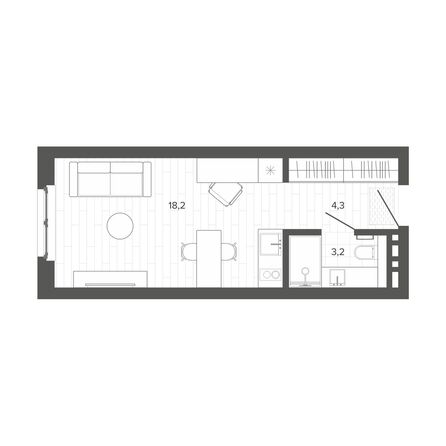 Планировка Студия 25,7 м²