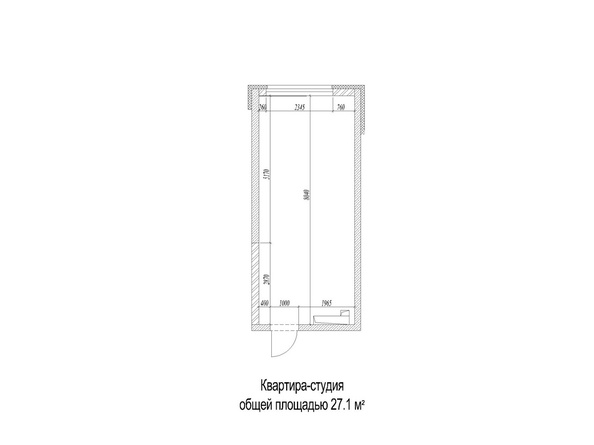 Планировка Студия 27, 27,1 м²