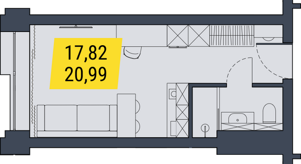 Планировка Студия 20,99 м²