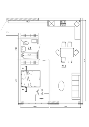 Планировка 2-комн 53,3 м²
