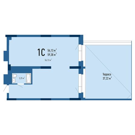 Планировка Апартамент 58,37 м²