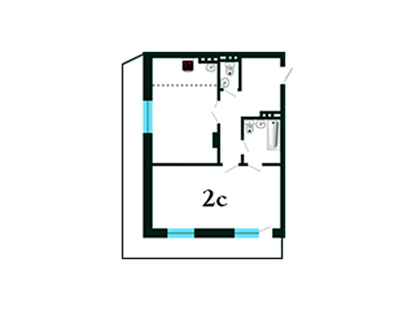 Планировка двухкомнатной квартиры 61,82 кв.м