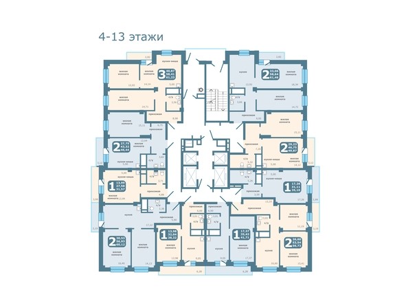 План 4-13 этажа