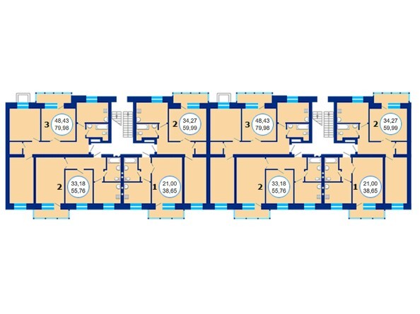 Типовая планировка 2-4 этажи