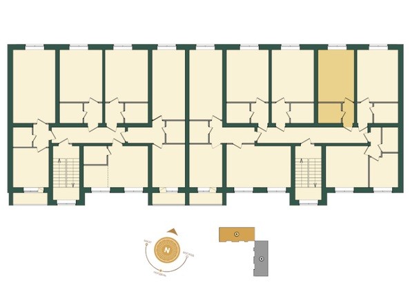 Типовой план этажа 1, 2 подъезд