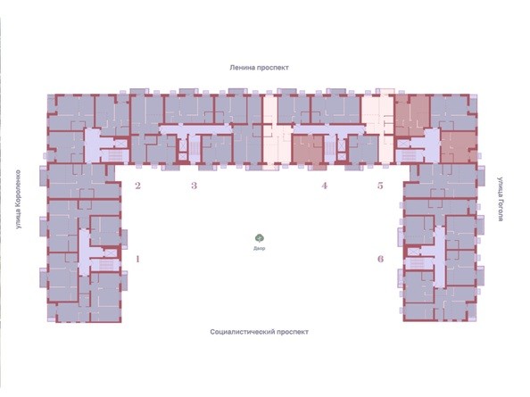 Типовой план этажа 3-6 подъезд