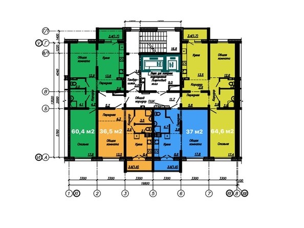 Планировка типового этажа, 3 б/с