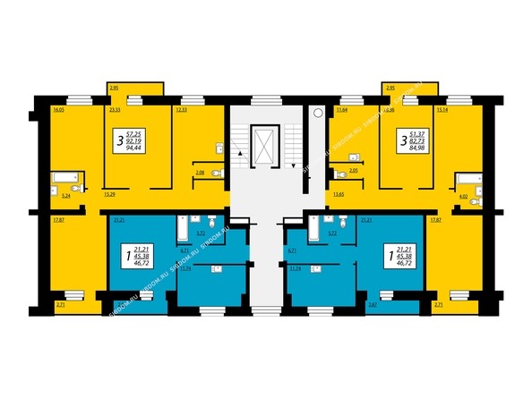 Блок 1, секция 2, 2-6 этажи