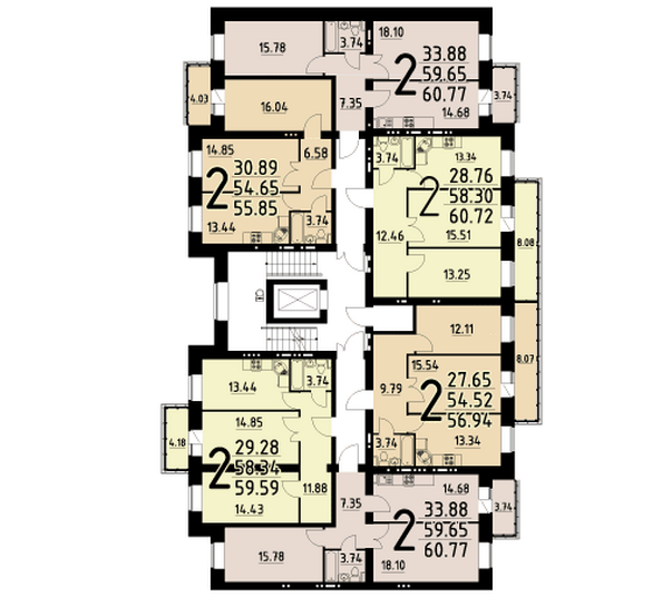 План типового этажа, 15 секция