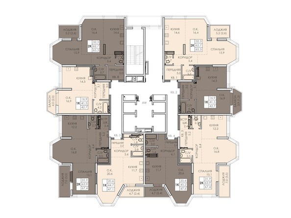 План 9-17 этажа