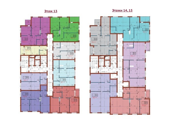 План 13-15 этажа