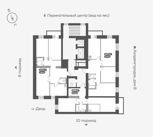 
   Продам 3-комнатную, 90.9 м², Академгородок ул, 74

. Фото 22.