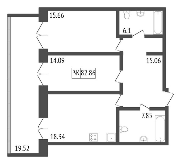 
   Продам 3-комнатную, 94.57 м², Ладо Кецховели ул, 34

. Фото 5.