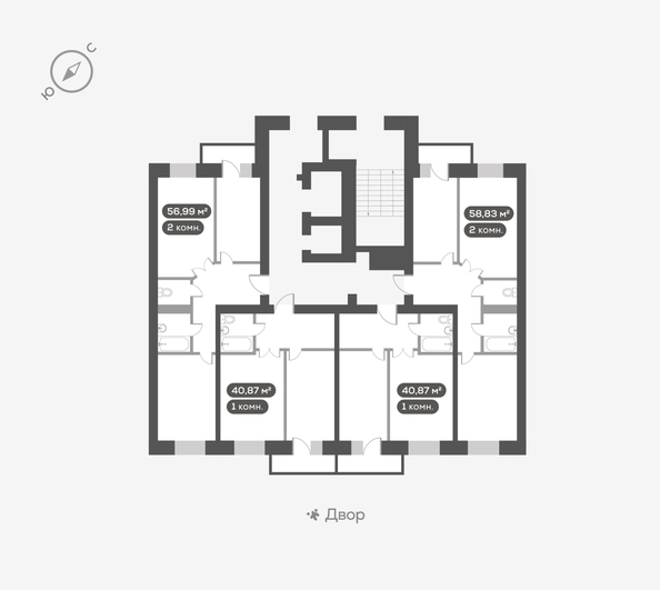 
   Продам 2-комнатную, 56.99 м², Сити-квартал Октябрьский, дом 2

. Фото 7.