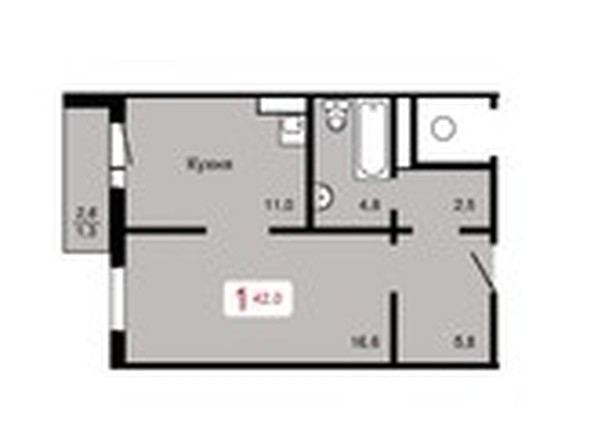 
   Продам 1-комнатную, 42 м², Аральская ул, 47

. Фото 1.