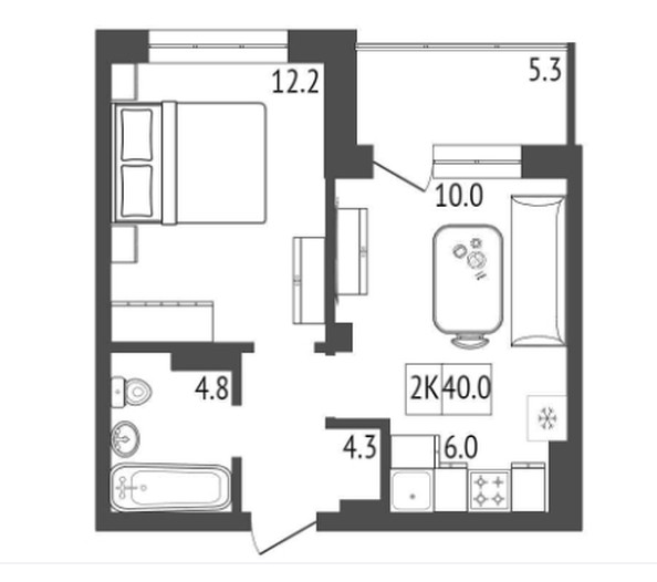 
   Продам 2-комнатную, 40 м², Тихие зори, дом Панорама корпус 2

. Фото 1.