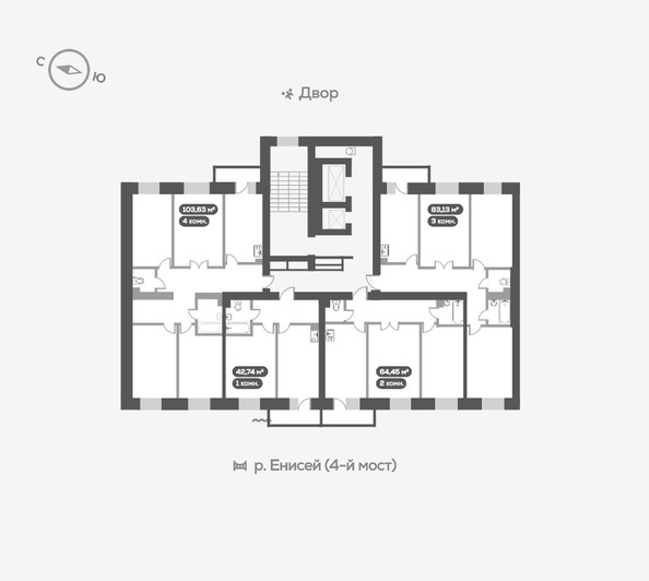 
   Продам 4-комнатную, 103.5 м², Академгородок ул, 78

. Фото 19.