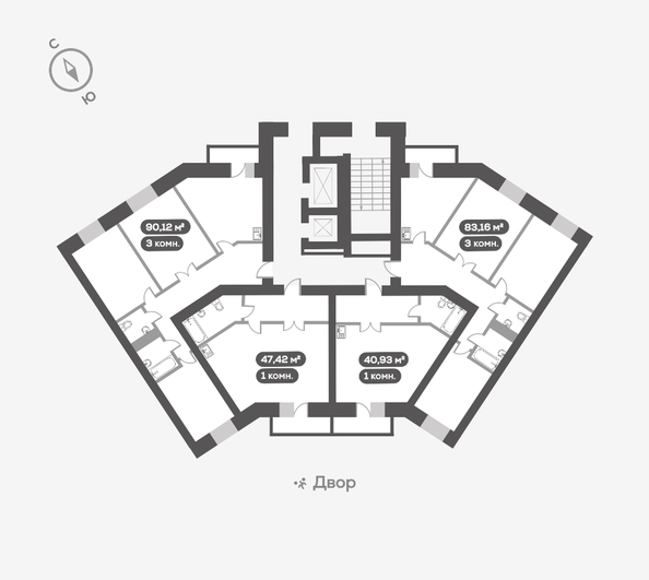 
   Продам 3-комнатную, 83.16 м², Сити-квартал на Взлетной, дом 1

. Фото 13.