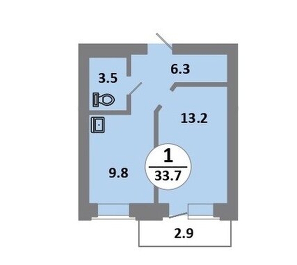 
   Продам 1-комнатную, 33.7 м², Соколовская ул, 52

. Фото 5.