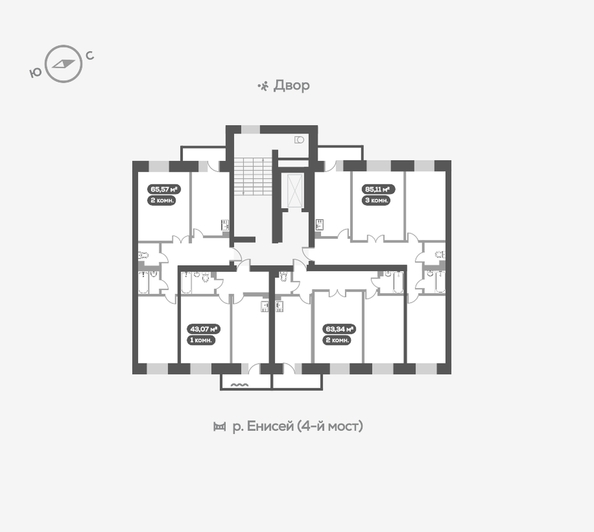 
   Продам 3-комнатную, 85.4 м², Академгородок ул, 78

. Фото 19.