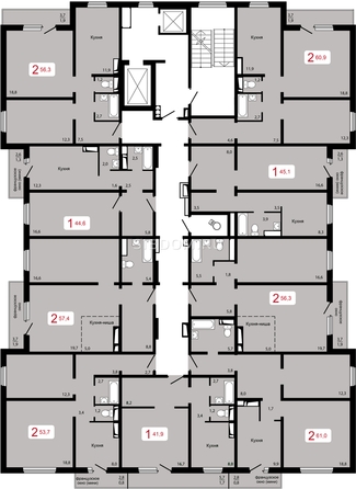 
   Продам 2-комнатную, 56.3 м², Мичурино, дом 2 строение 6

. Фото 2.