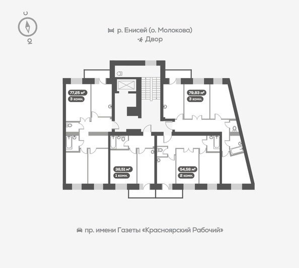 
   Продам 3-комнатную, 80.1 м², Южная Набережная ул, 6

. Фото 13.