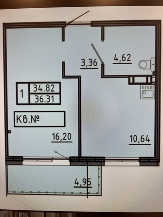 
   Продам 1-комнатную, 36.6 м², Соколовская ул, 20в

. Фото 1.