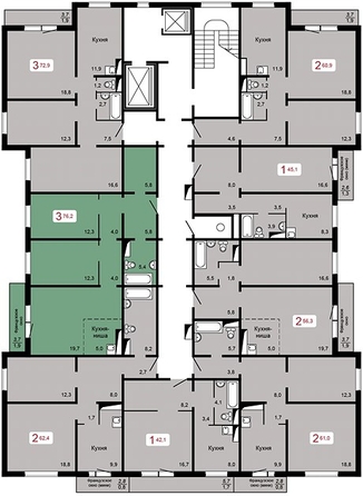
  Продается 3-комн. квартира, 76.2 м², ЖК Мичурино, дом 2 строение 5
. Фото 2.