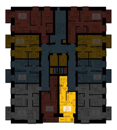 
  Продается 1-комн. квартира, 29.77 м², ЖК Биография, дом 2, корп 1
. Фото 1.