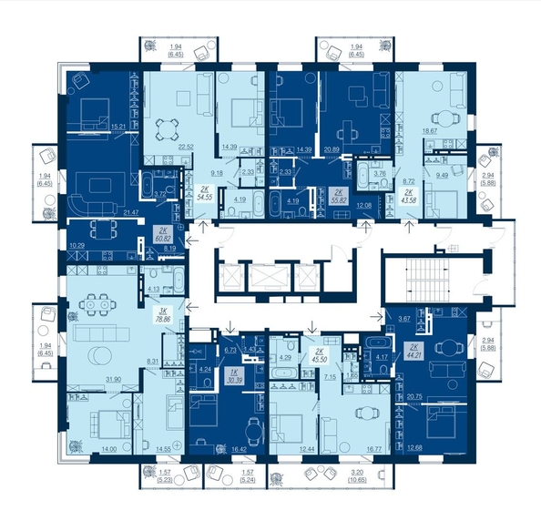 
  Продается 2-комн. квартира, 55.82 м², ЖК АЭРОCITY (Аэросити), дом 3
. Фото 4.