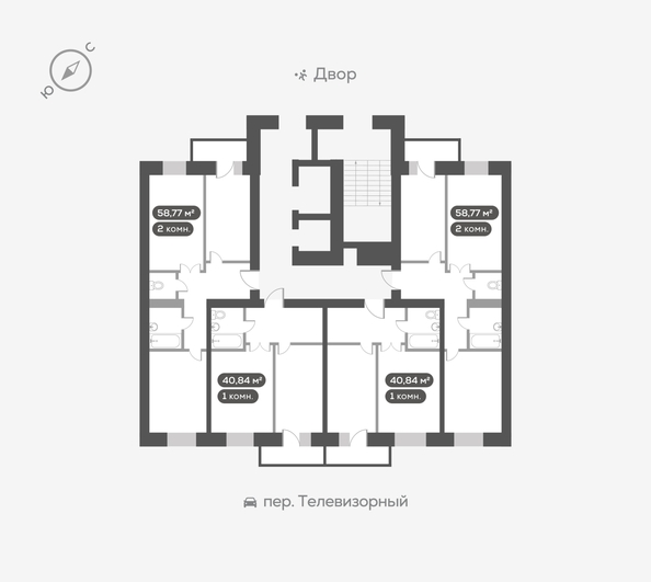 
  Продается 1-комн. квартира, 40.84 м², ЖК Сити-квартал Октябрьский, дом 2
. Фото 5.