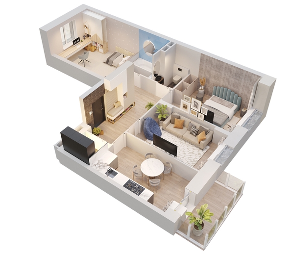 
  Продается 3-комн. квартира, 74.1 м², ЖК Univers (Универс), 1 квартал
. Фото 1.