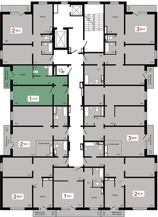 
  Продается 1-комн. квартира, 41.9 м², ЖК Мичурино, дом 2 строение 7
. Фото 1.