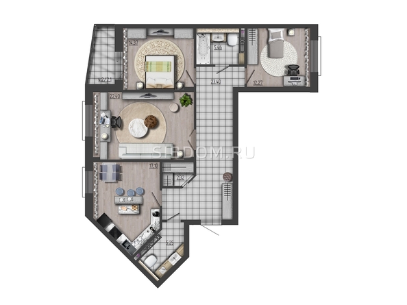 
  Продается 3-комн. квартира, 104.67 м², ЖК Преображенский, дом 5
. Фото 1.