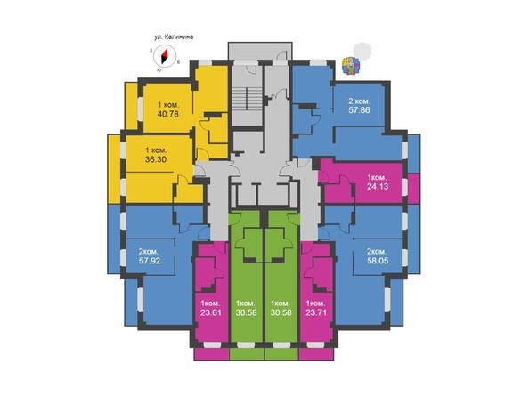 
  Продается 2-комн. квартира, 56.4 м², ЖК Глобус Юг, дом 13
. Фото 4.