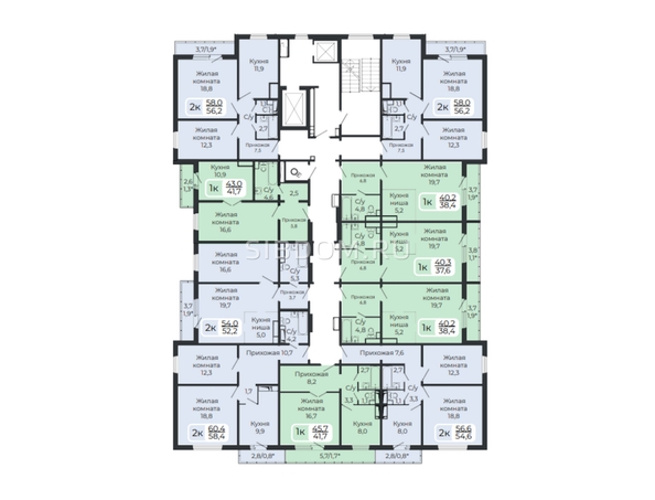 
  Продается 2-комн. квартира, 58.4 м², ЖК Три слона, дом 3
. Фото 8.