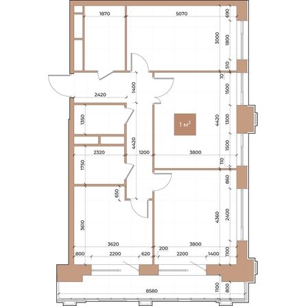 
  Продается 3-комн. квартира, 84.3 м², ЖК Небо над Енисеем
. Фото 3.