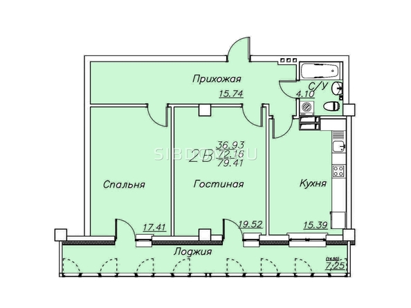 
  Продается 2-комнатный апартамент, 79.62 м², АК Housepark (Хауспарк)
. Фото 1.