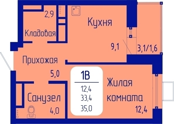 
  Продается 1-комн. квартира, 35 м², ЖК Univers (Универс), 3 квартал
. Фото 1.