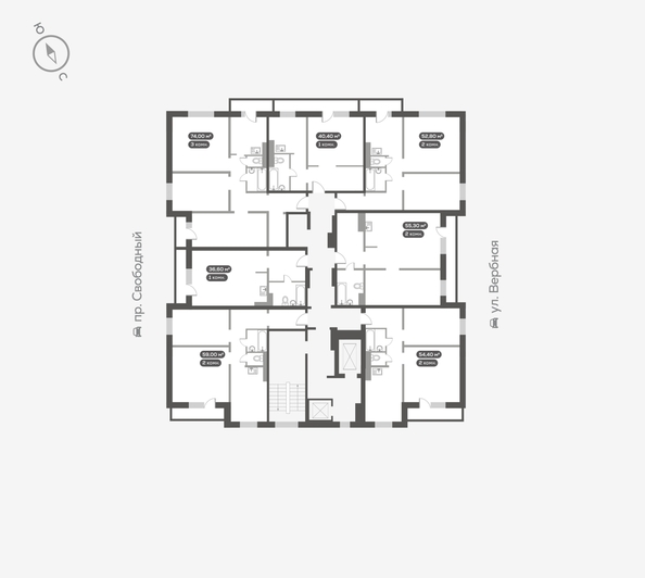 
  Продается 3-комн. квартира, 74.2 м², ЖК Белый квартал на Свободном, дом 3
. Фото 5.