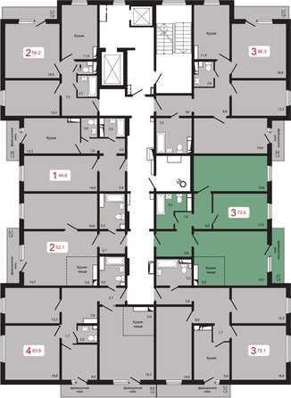 
  Продается 3-комн. квартира, 72.6 м², ЖК КБС. Берег, дом 5 строение 1
. Фото 1.