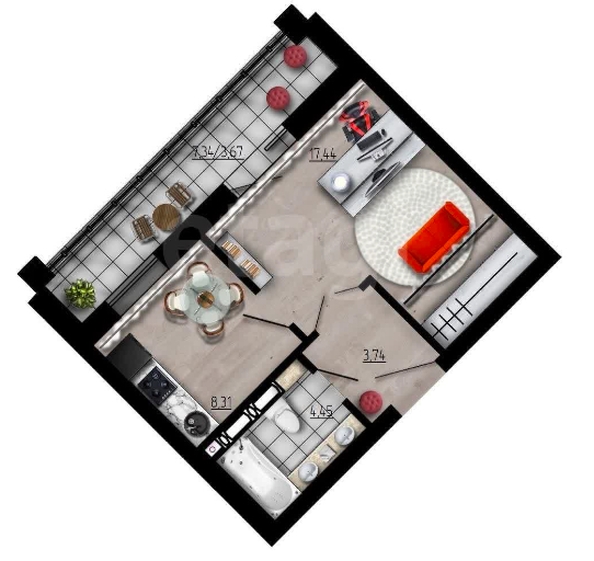 
  Продается 1-комн. квартира, 34 м², ЖК Преображенский, дом 5
. Фото 5.