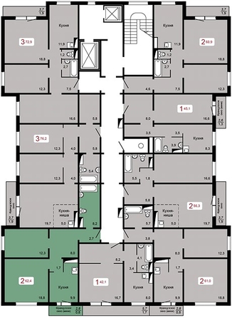 
  Продается 2-комн. квартира, 62.4 м², ЖК Мичурино, дом 2 строение 5
. Фото 1.