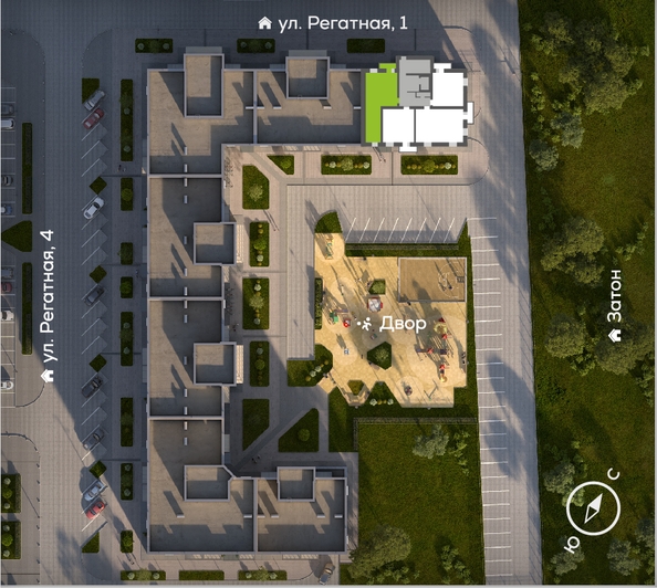 
  Продается 2-комн. квартира, 58.02 м², ЖК Южный берег, дом 24
. Фото 1.