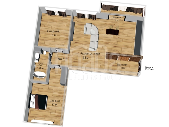 
  Продается 3-комн. квартира, 80 м², ЖК Преображенский, дом 6
. Фото 3.