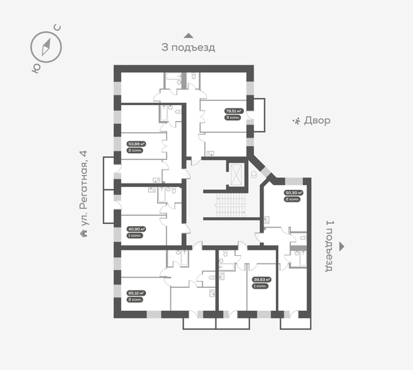 
  Продается 3-комн. квартира, 79.8 м², ЖК Южный берег, дом 24
. Фото 5.
