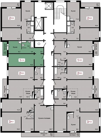 
  Продается 1-комн. квартира, 41.9 м², ЖК Мичурино, дом 2 строение 4
. Фото 2.