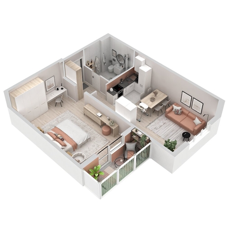 
  Продается 2-комн. квартира 61.54 м², в ЖК Аллея Парк, 1 этап. Фото 3.