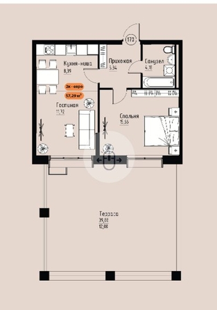 
  Продается 2-комн. квартира 57.29 м², в ЖК Премьер парк. Фото 2.