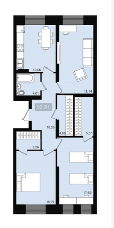 
  Продается 3-комн. квартира 94 м², в ЖК Сказочный. Фото 1.